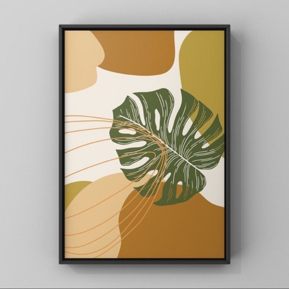 Minimalist modern boho brown abstract wall art